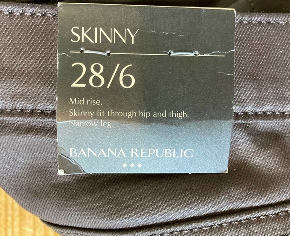 NWT Banana Republic Skinny Pants Size 28 Women’s Black Mid Rise - Picture 3 of 11